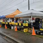 image of the community food giveaway setup