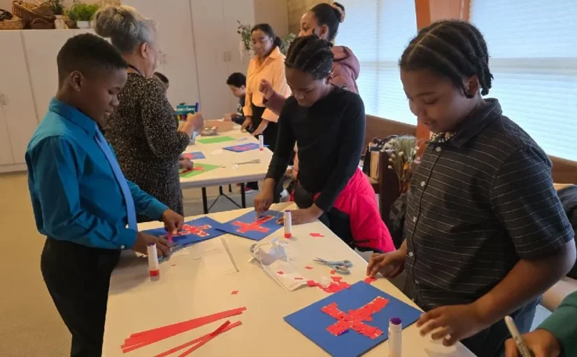 image of children working on a craft project